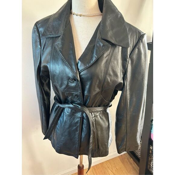 Wilson leather black leather jack size large - Picture 1 of 6